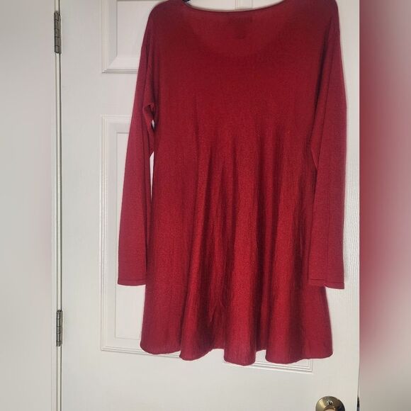 Max Edition L Red WOOL Blend Longsleeves Knit Women's Sweater Tunic - Picture 6 of 6